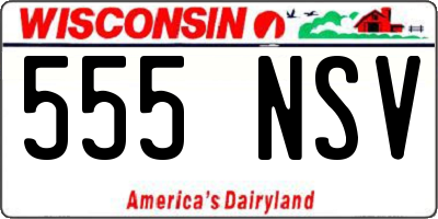WI license plate 555NSV