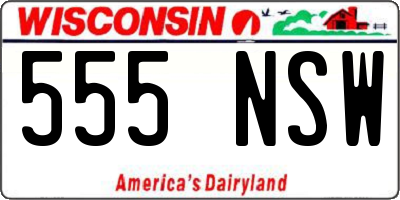 WI license plate 555NSW