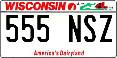 WI license plate 555NSZ