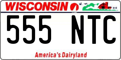 WI license plate 555NTC