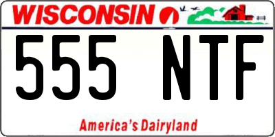 WI license plate 555NTF