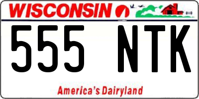 WI license plate 555NTK