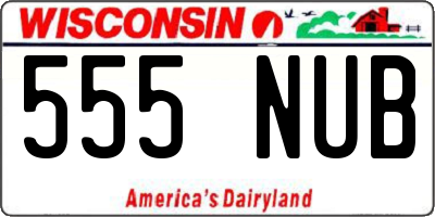 WI license plate 555NUB