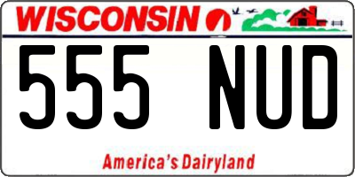 WI license plate 555NUD
