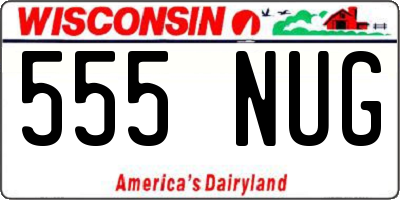 WI license plate 555NUG