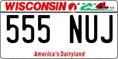 WI license plate 555NUJ