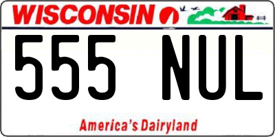 WI license plate 555NUL