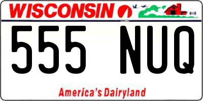 WI license plate 555NUQ