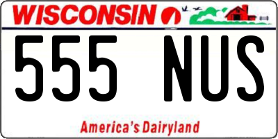 WI license plate 555NUS