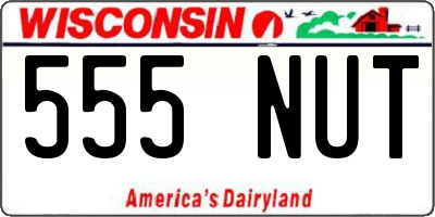 WI license plate 555NUT