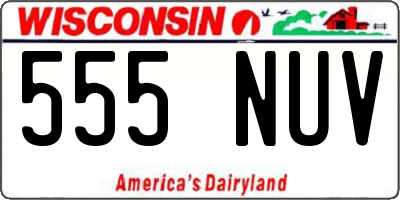 WI license plate 555NUV