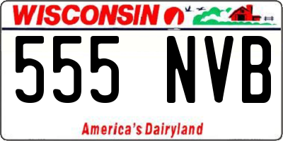 WI license plate 555NVB