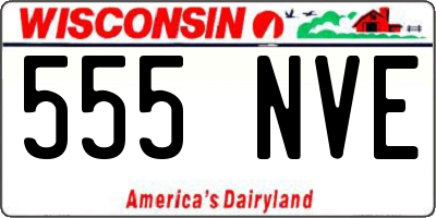 WI license plate 555NVE
