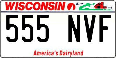 WI license plate 555NVF