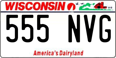 WI license plate 555NVG