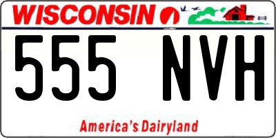 WI license plate 555NVH