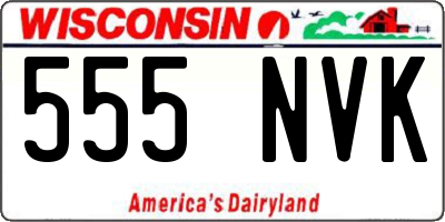 WI license plate 555NVK