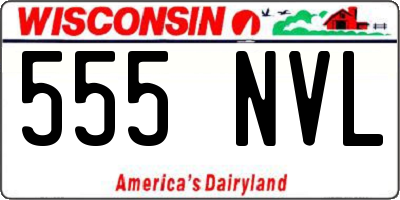 WI license plate 555NVL