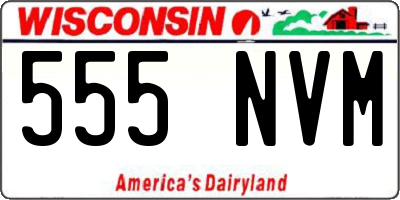 WI license plate 555NVM