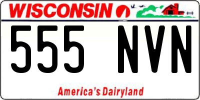 WI license plate 555NVN
