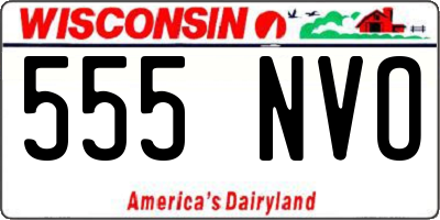 WI license plate 555NVO
