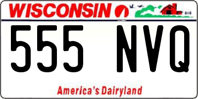 WI license plate 555NVQ
