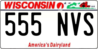 WI license plate 555NVS