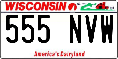WI license plate 555NVW