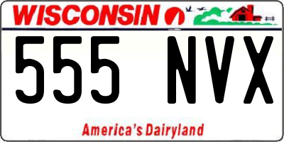 WI license plate 555NVX