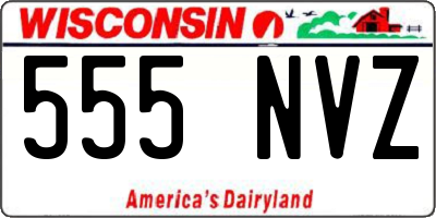 WI license plate 555NVZ