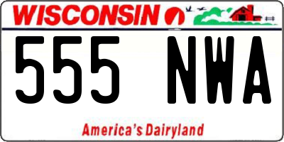 WI license plate 555NWA