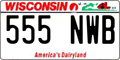WI license plate 555NWB