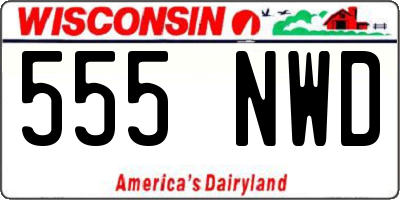 WI license plate 555NWD