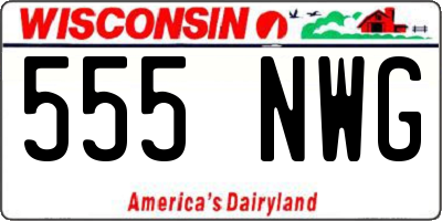 WI license plate 555NWG
