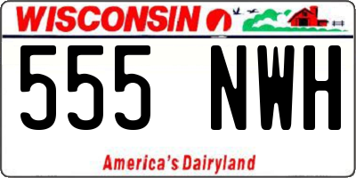 WI license plate 555NWH