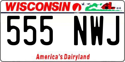 WI license plate 555NWJ