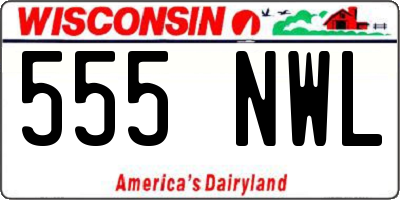 WI license plate 555NWL