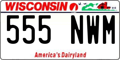 WI license plate 555NWM