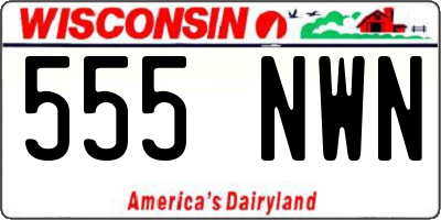 WI license plate 555NWN