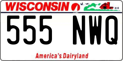 WI license plate 555NWQ