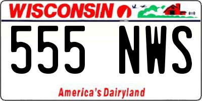 WI license plate 555NWS