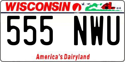 WI license plate 555NWU