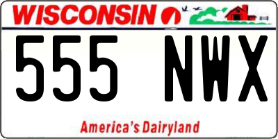WI license plate 555NWX
