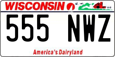WI license plate 555NWZ