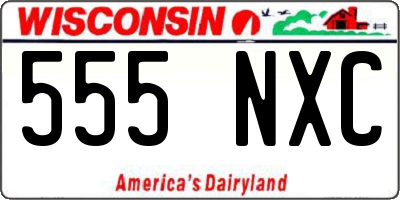 WI license plate 555NXC