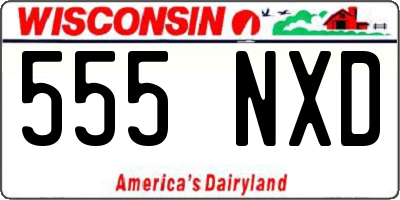 WI license plate 555NXD