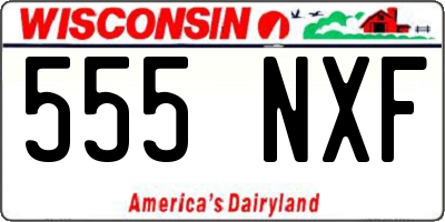 WI license plate 555NXF