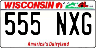 WI license plate 555NXG