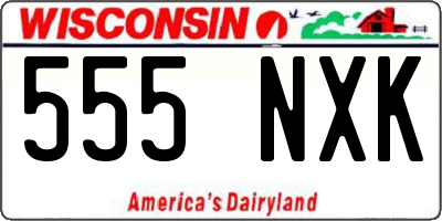 WI license plate 555NXK