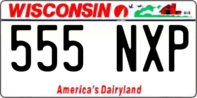 WI license plate 555NXP